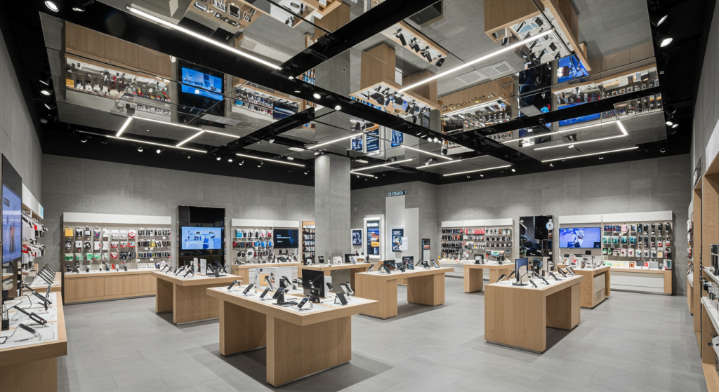 teknoloji mağazası ayna gergi tavan