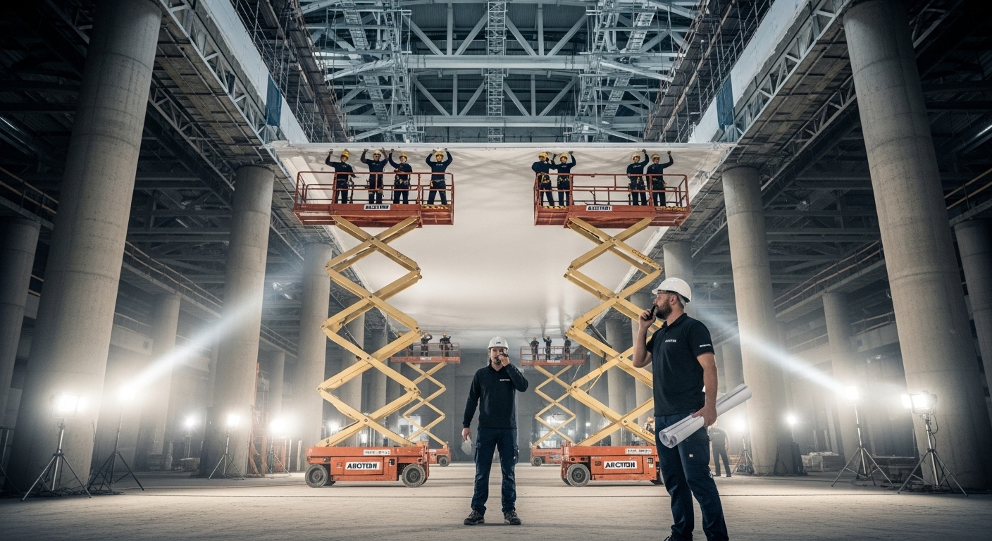 arcitem şantiye gergi tavan uygulama görseli